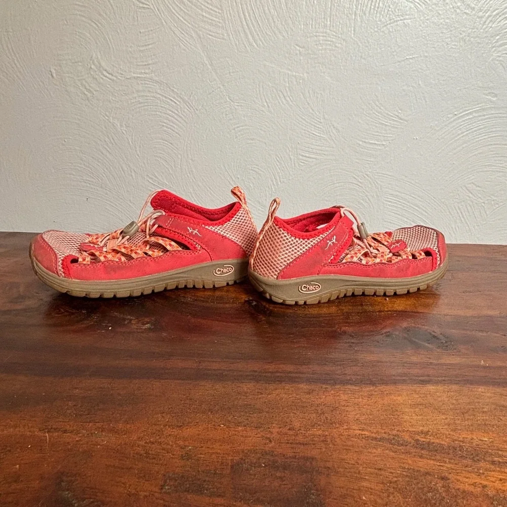 Chaco Kids Water Sandals Coral‎ Pink Orange Woven Straps Quick Dry Size Unknown